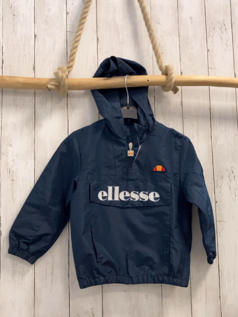 Ellesse Regenjacke  Gr. 98  blau Bauchtasche mit Schrift Kapuze 