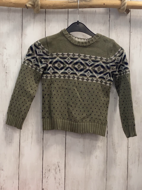 Jarvis Archer  Pullover  Gr. 104  kiwi + hellgrau blau mint dunkelblaues Muster mit Rauten 