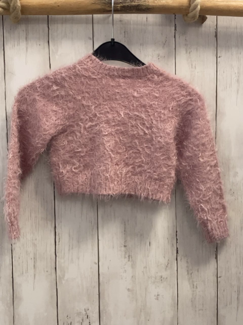   Pullover  Gr. 104  rosa Strick mit Glitzer + flusig 
