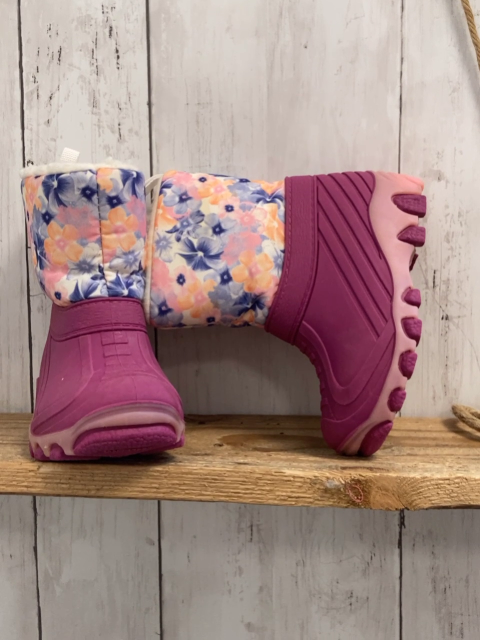   Gummistiefel  Gr. 25  himbeere Blumenschaft gefüttert Leuchtsohle 