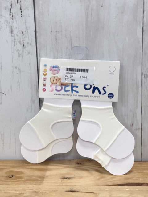 neu  Sock-ons  2 Paar  weiß mit Karton 