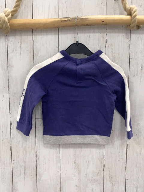 neu Manguun Pullover  Gr. 80  lila weiß blau grau mit Schrift + Fahrzeug 