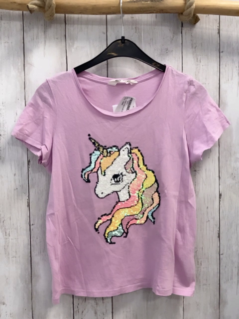 H&M  T-Shirt  Gr. 134/140  rosa Pailetteneinhorn 