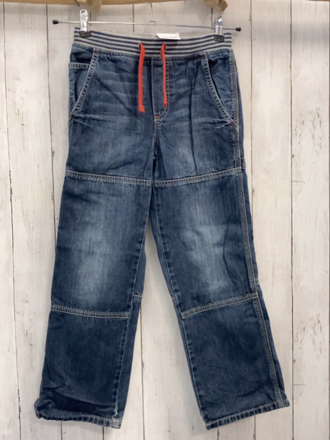 Mini Boden  Hose  Gr. 140  blau Jeans + grau blauer Streifenbund 