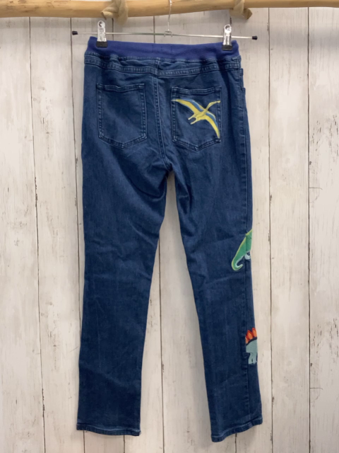 Mini Boden  Hose  Gr. 146  blau Jeans bunte Dinos Strickbund (minimale Gebrauchsspuren)
