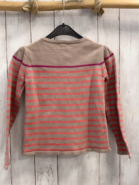 Vertbaudet  Strickjacke  Gr. 122  beige + pflaume lachs Streifen 