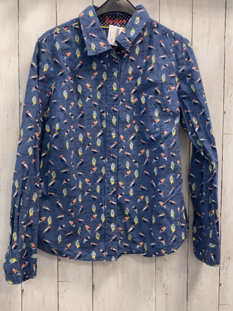 Boden  Hemd  Gr. 152  blau bunte Vögel 