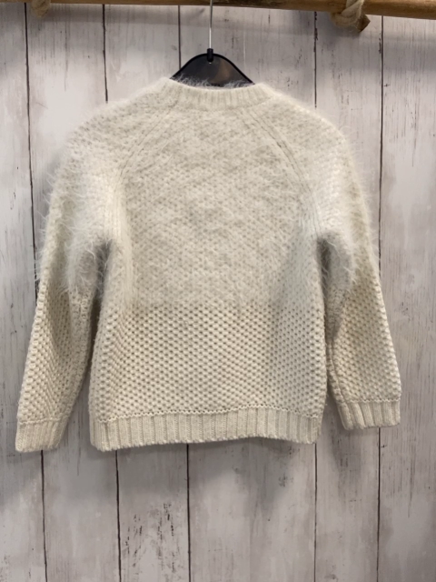 Mango  Pullover  Gr. 116  weiß Strick Zöpfe Noppen 