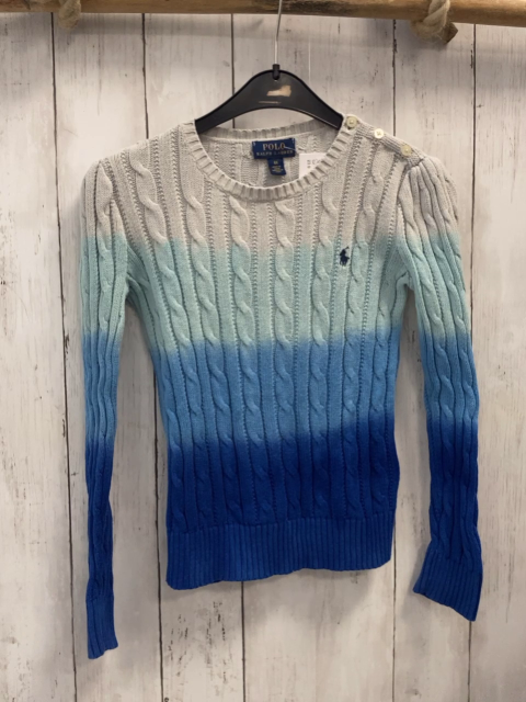 Ralph Lauren  Pullover  Gr. 116  hellgrau mint hellblau blau Strick Zöpfe 