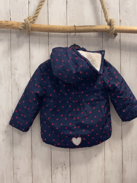 Bob der Bär  Winterjacke  Gr. 86  blau rote Sterne Schafe weißes Teddyfutter 