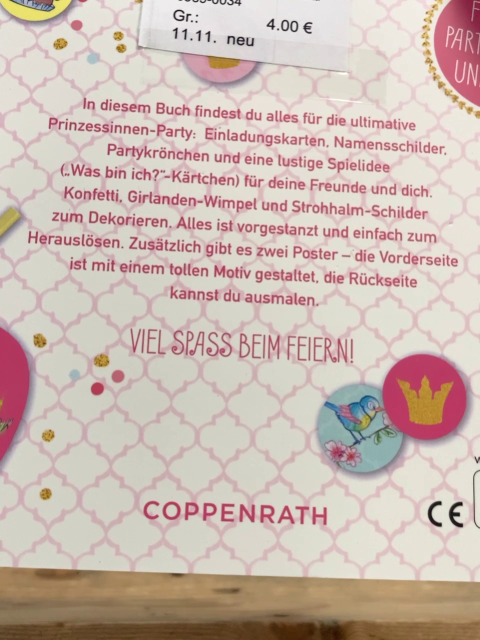 neu  Kreativblock Meine Prinzessinnen-Party Mottoparty-Set