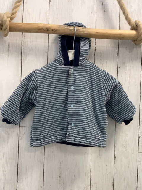 Liegelind  Wende-Nickyjacke  Gr. 74  blau Tiger/ blau hellblau beige Streifen