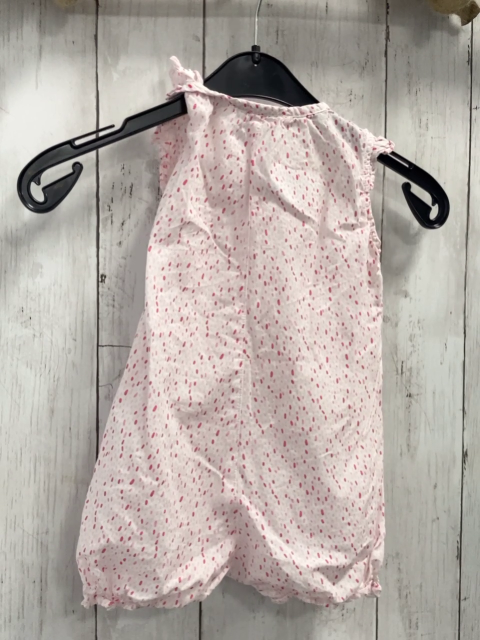   Playsuit  Gr. 80  weiß rosa Striche weiß Ziernähte 