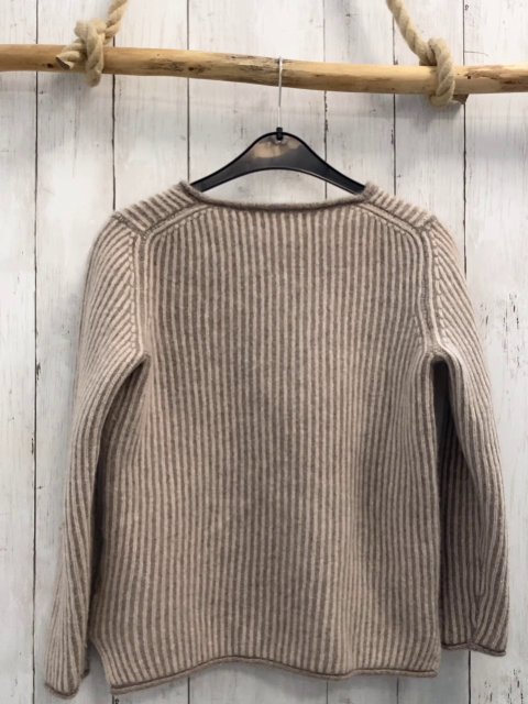 Christian Berg Pullover Gr. S  beige grau Streifen Strick 100% Cashmere 