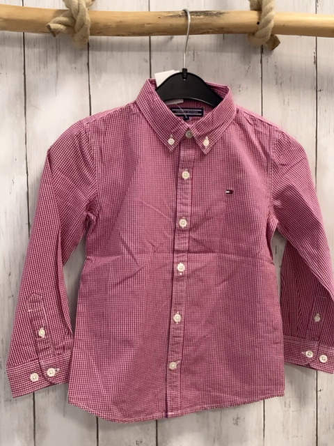 Tommy Hilfiger  Hemd  Gr. 110  beere weiß kariert 