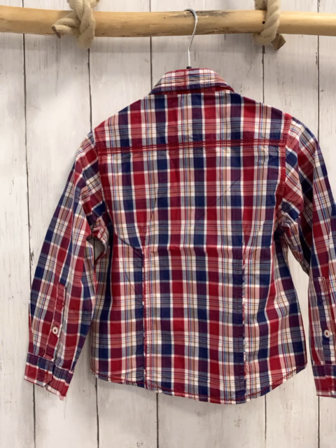 Napapijri  Hemd  Gr. 104  rot blau beige hellbraun hellblau kariert