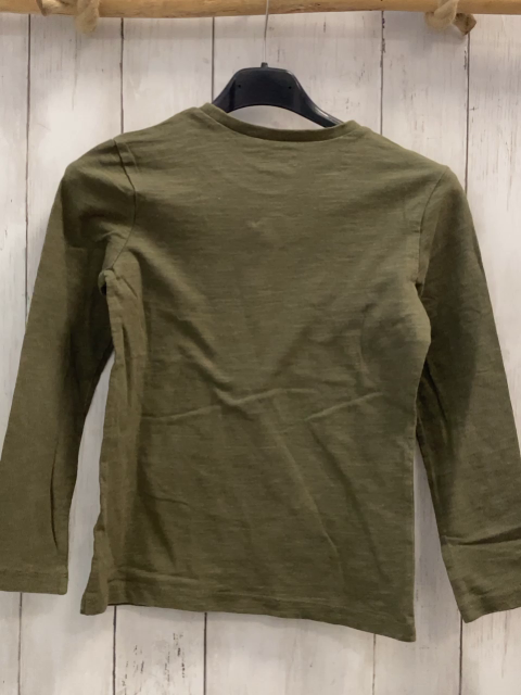 IKKS  Langarmshirt  Gr. 128  kiwi Totenkopf Schrift 