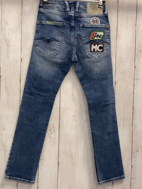 Replay  Hose  Gr. 128  blau jeans Aufnäher Bund verstellbar