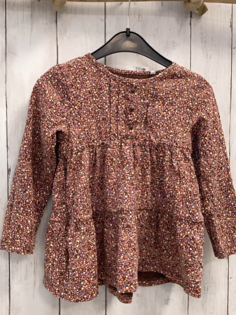 Langarmshirt  Gr. 110  beerenton flieder aprikot Blumen