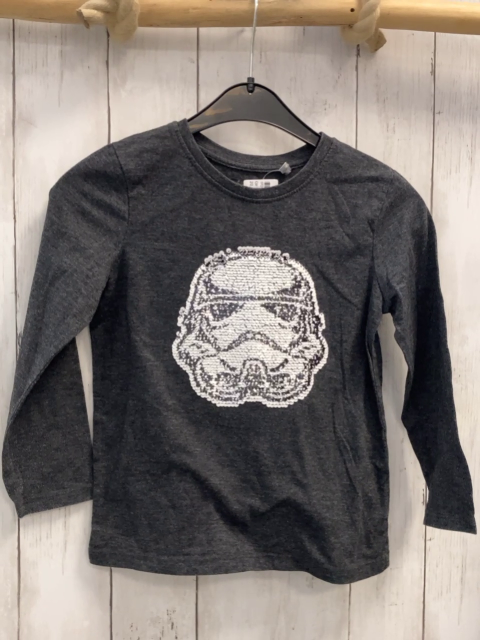  Langarmshirt Gr. 122  grau Pailettenbild