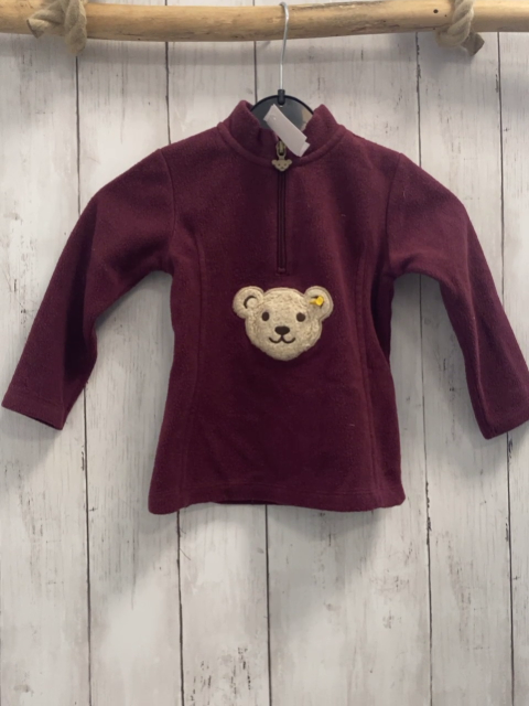 Steiff  Pullover  Gr. 86  brombeere Fleece Reißverschluss 