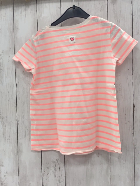 Zara  T-Shirt  Gr. 122  weiß neonrote Streifen