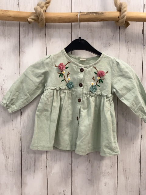   Kleid  Gr. 68  mint Blumen mit Rosetten 