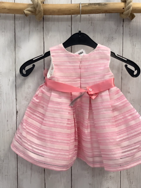 Mayoral  Kleid  Gr. 68  rosa weiß transparente Streifen rosa Gürtelband  weißes Unterkleid 