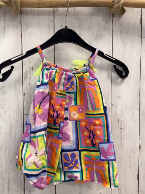 Next  Playsuit Gr. 68  bunte Quadrate mit Blumen gelbe Bommln 