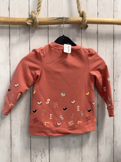 S´Oliver  Pullover  Gr. 104  hellrot bunte Herzen + Buchstaben 