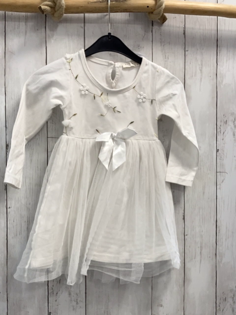 Breeze  Kleid  Gr. 98  weiß Tüllüberrock Schleife gestickte Blumen 