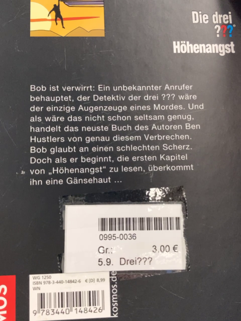 Drei???  Buch Höhenangst 