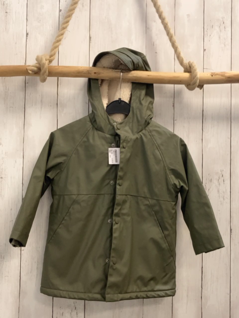 zara Regenjacke Gr. 98  oliv gummiert gefüttert