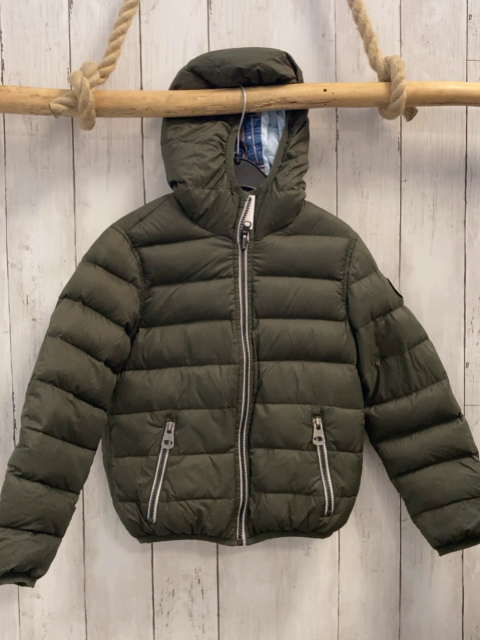 Hyros  Wende-Winterjacke  Gr. 110  kiwi / Basketballer vor Häusern 