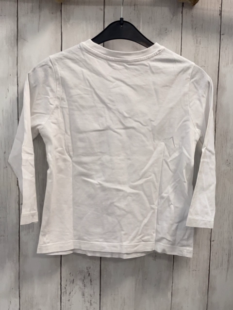 Mango  Langarmshirt  Gr. 116  weiß Brusttasche 