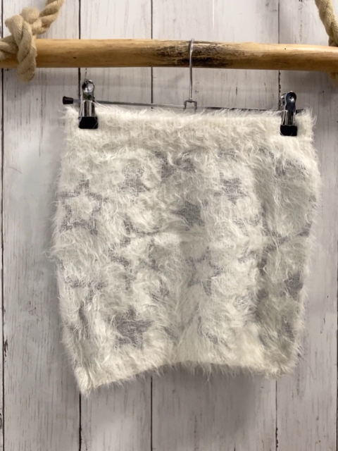 H&M Rock Gr. 122  weiß Strick flusig silber Sterne