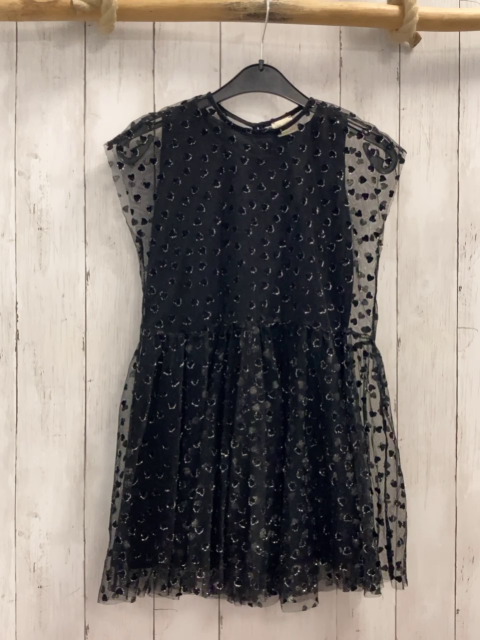zara Kleid Gr. 122  schwarz mit Überkleid Glitzer