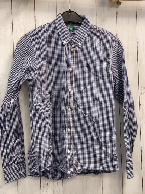 Benetton  Hemd  Gr. 158  blau weiß kariert 