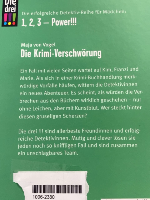 Die drei!!! Buch Die Krimi-Verschwörung 