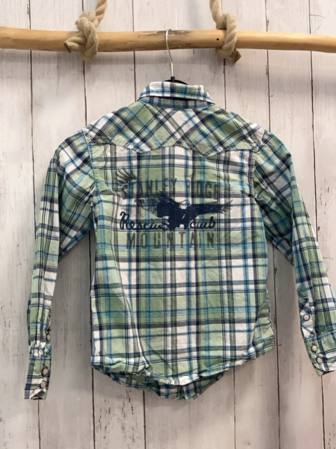 H&M  Hemd  Gr. 128  mint grau hellblau weiß kariert