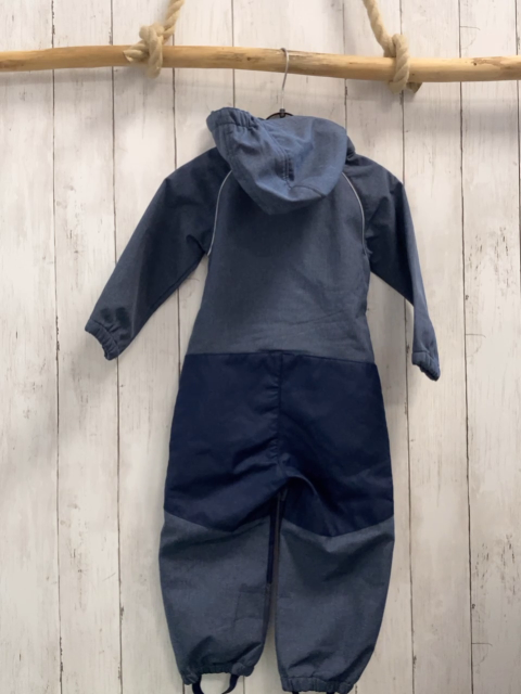   Regenoverall  Gr. 86  blau gelber Reißverschluss gebes Fleecefutter 