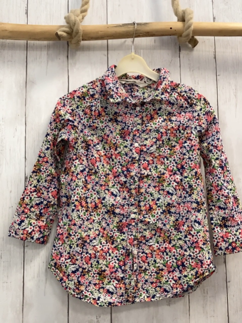 H&M  Bluse  Gr. 104  blau bunte Blumen 