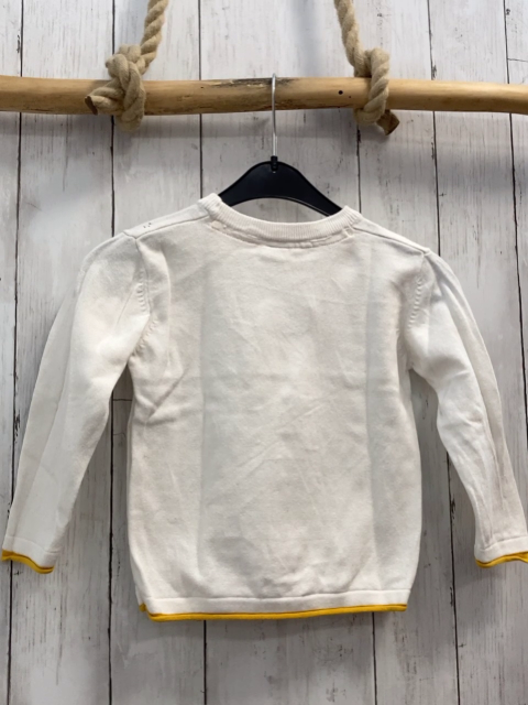 Alana  Pullover  Gr. 104  weiß Strick Lochmuster mais Bund 