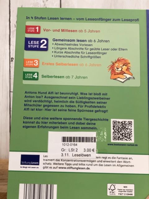 Leselöwen  Buch Gr. Lesetufe 2   Spannende Tiergeschichten 