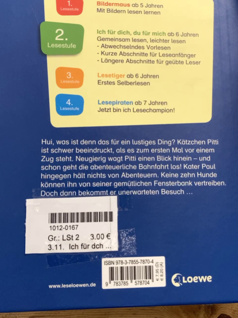 Ich für dch ... Buch Gr. Lesestufe 2   Katzengeschichten