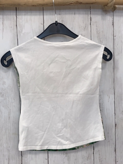H&M  T-Shirt  Gr. 104  weiß Blumenwiese mit Hase + Glitzerschmetterlingen 