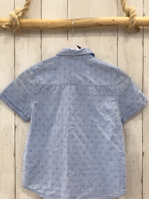 H&M  Sommerhemd  Gr. 116  hellblau blaue Punkte 