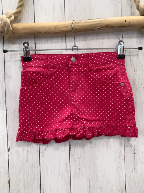Benetton  Rock Gr. 110  rot weiße Punkte Rüschensaum 