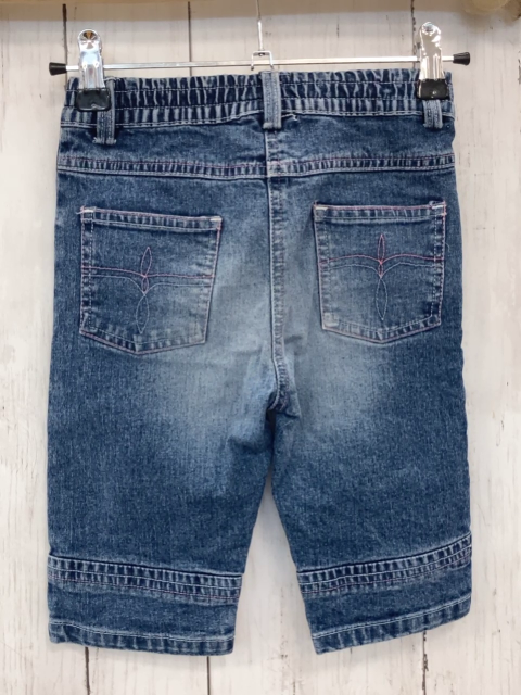   Shorts Gr. 110  blau Jeans Blumen pink Zahl 