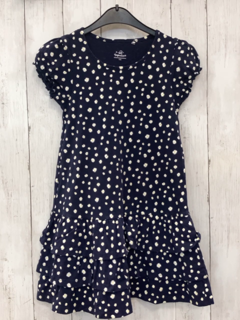   Kleid  Gr. 122/128  blau weiß gelbe Blumen Rüschenrock
